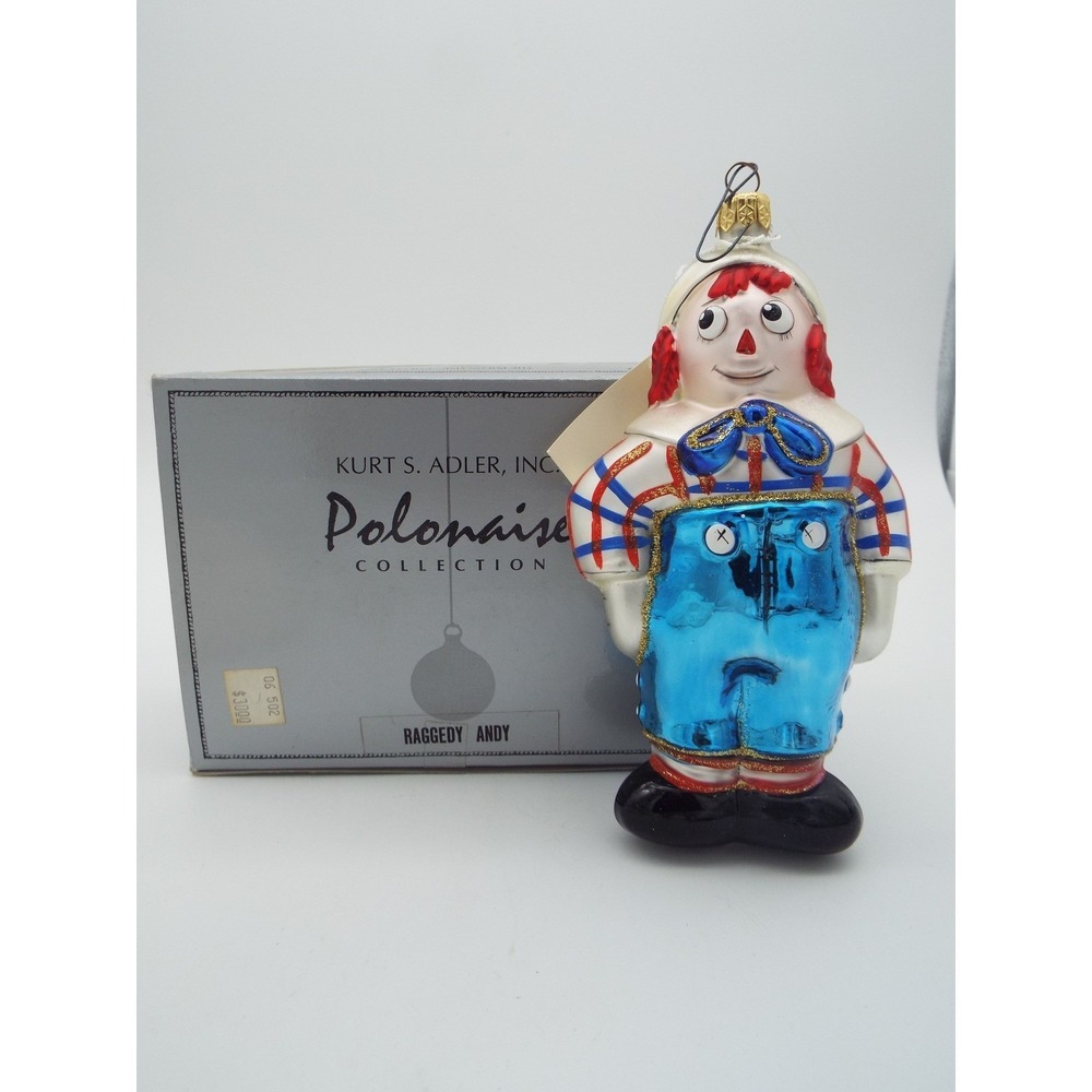 #49 - Kurt Adler Polonaise Raggedy Andy Glass Ornament